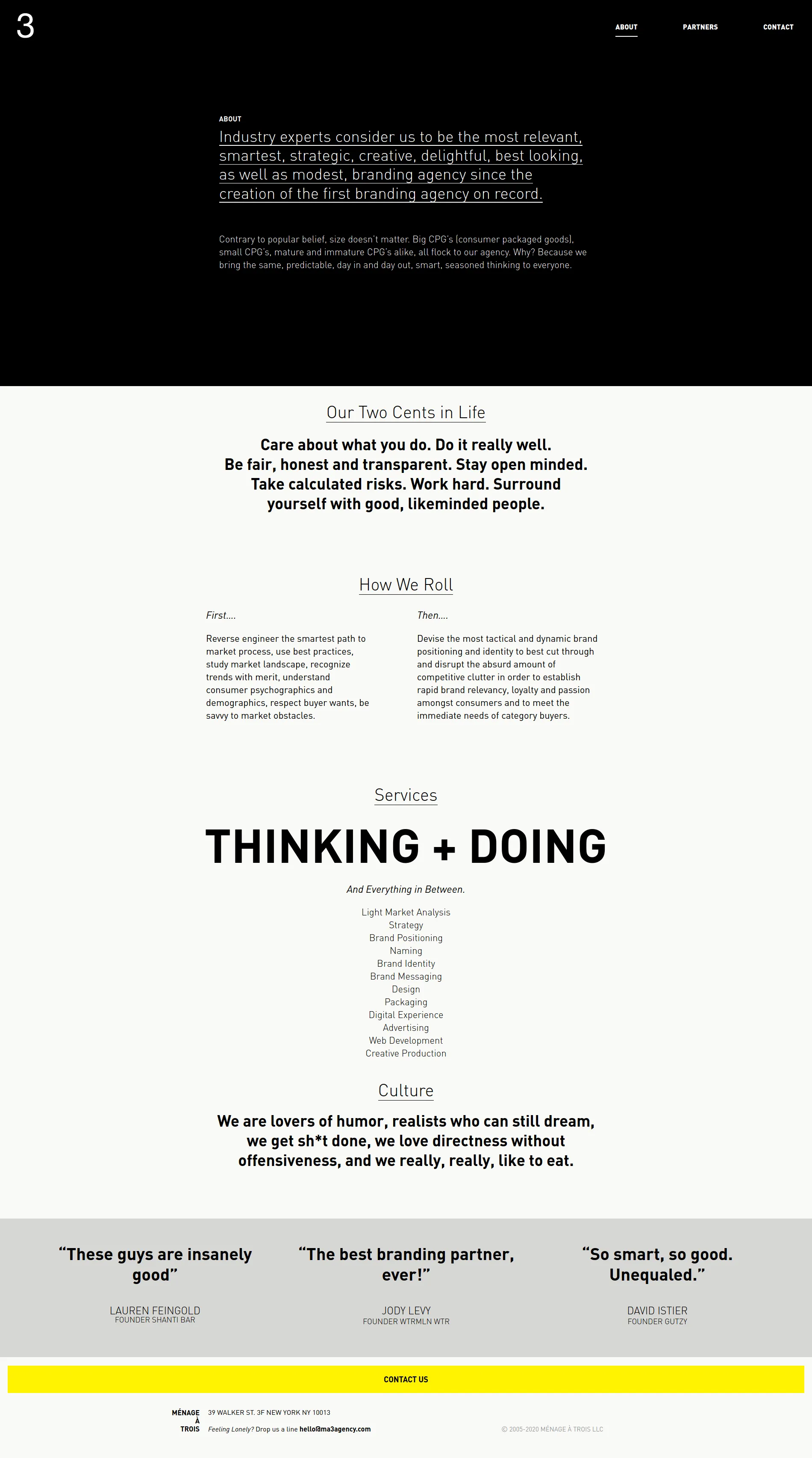 Creative Agency project — Direct, confident positioning