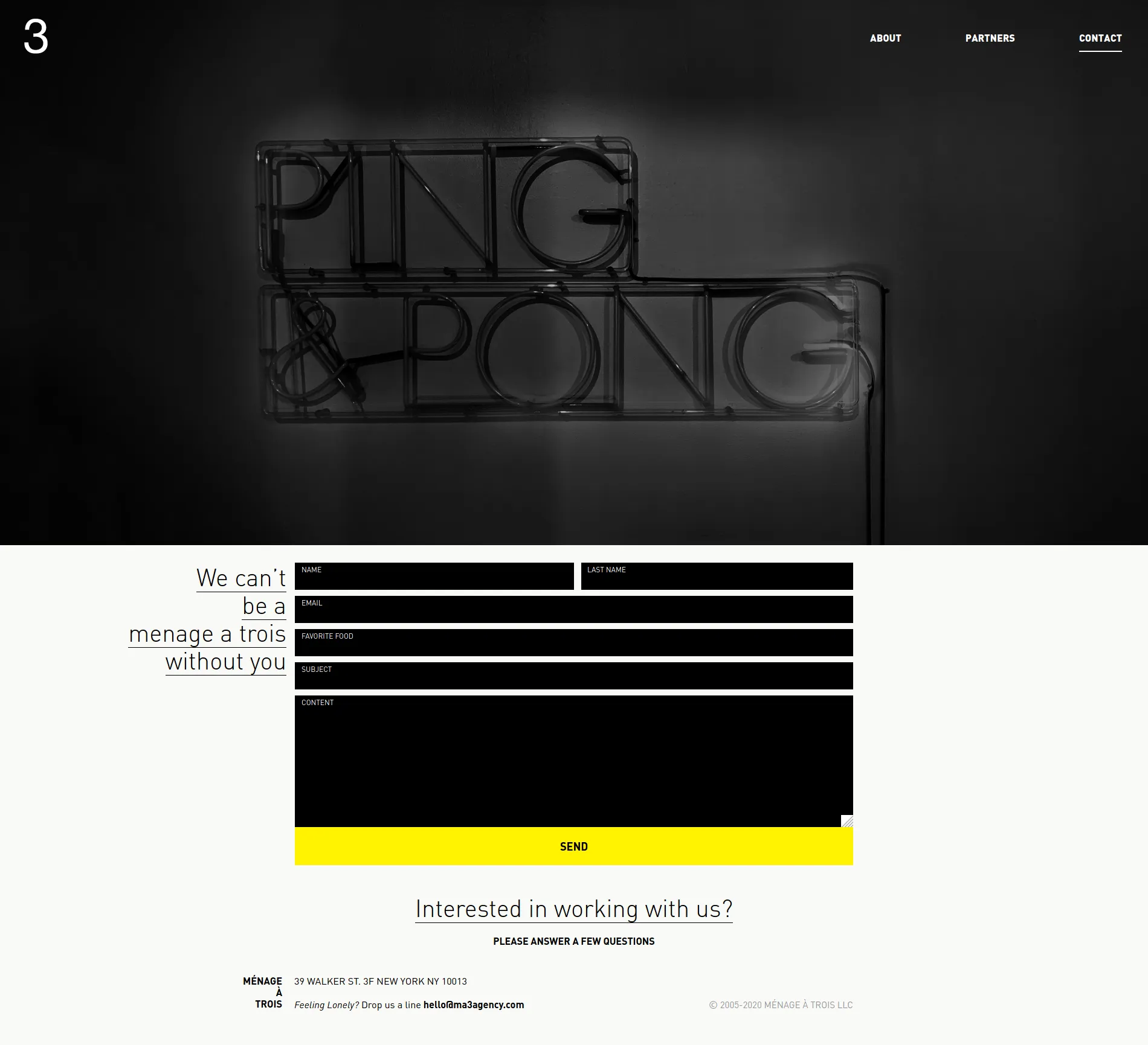 Creative Agency project — A contact experience with character