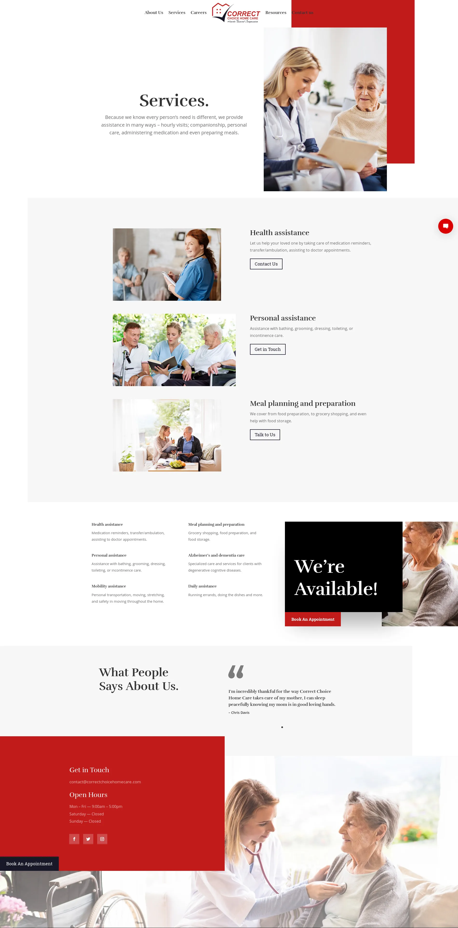 Home Care Website project — Services made easy to understand